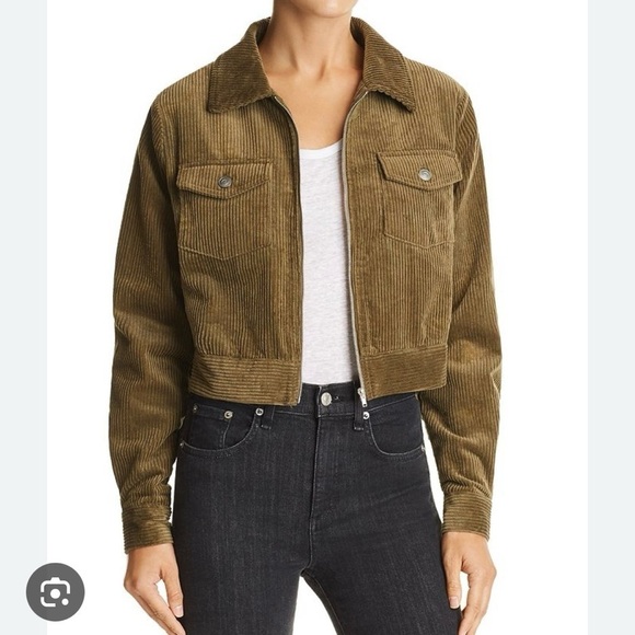 Lost + Wander Olive Corduroy Cropped Jacket Medium - Picture 2 of 12